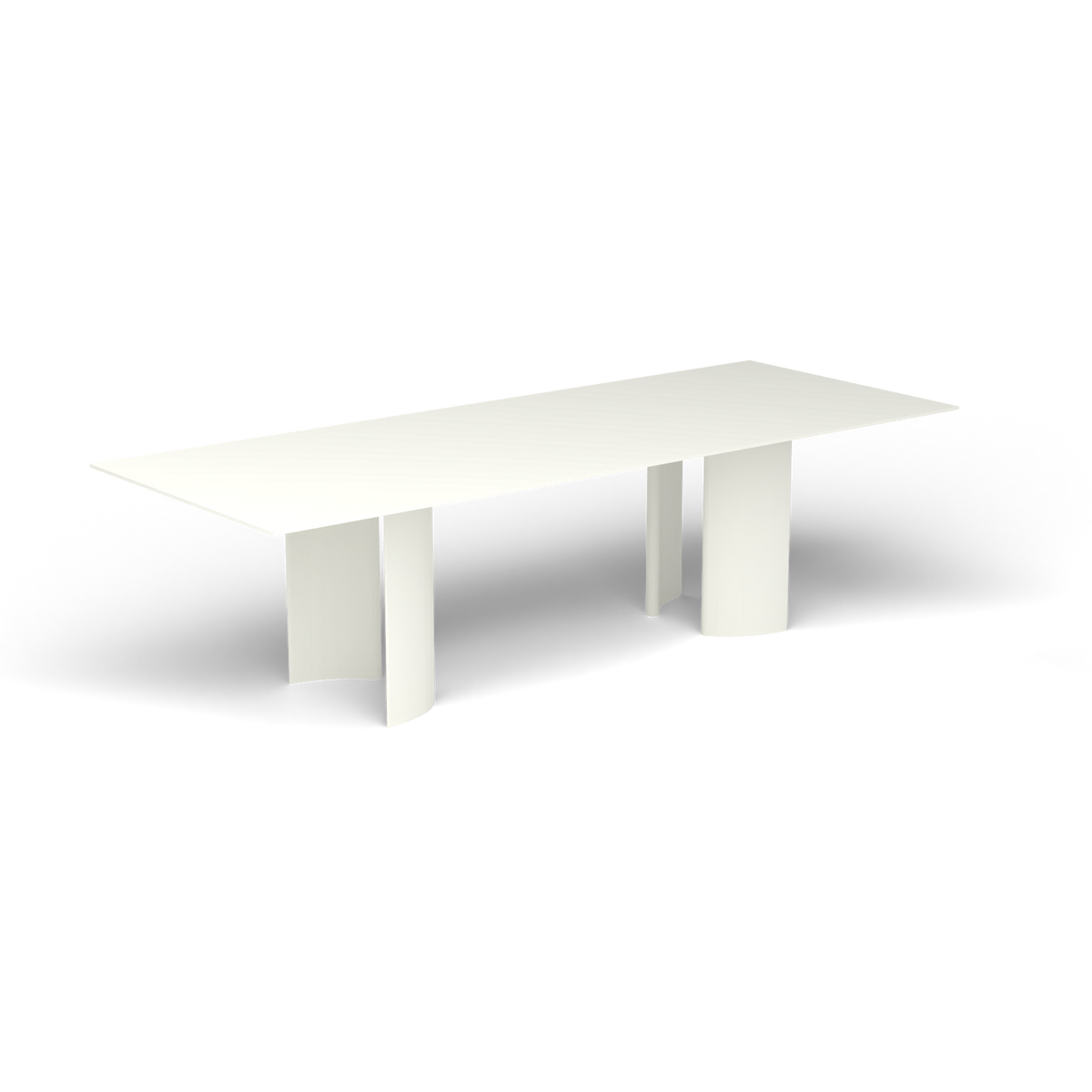 Naca Rechthoekige Eettafel, 260 × 100 × 72 cm, White, Gelakt aluminium (volgt onderstelkleur)