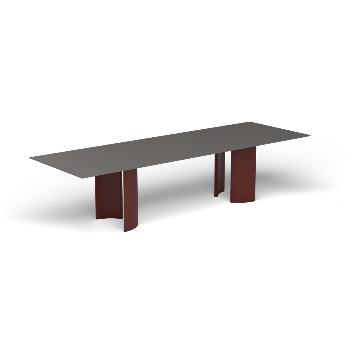 Naca Rechthoekige Eettafel, 300 × 100 × 72 cm, Chestnut Brown, Aluminium speckled Anthracite