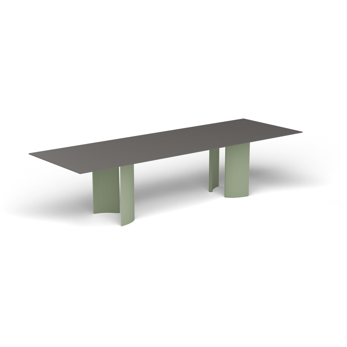 Naca Rechthoekige Eettafel, 300 × 100 × 72 cm, Green Tea, Aluminium speckled Anthracite