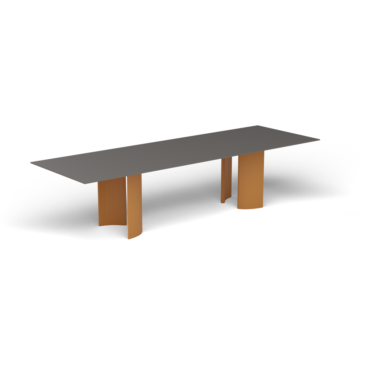 Naca Rechthoekige Eettafel, 300 × 100 × 72 cm, Mustard Yellow, Aluminium speckled Anthracite