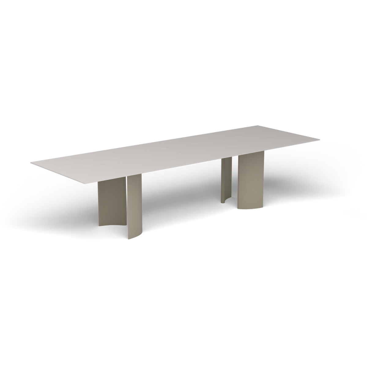Naca Rechthoekige Eettafel, 300 × 100 × 72 cm, Pearly Gold, Aluminium speckled Grey