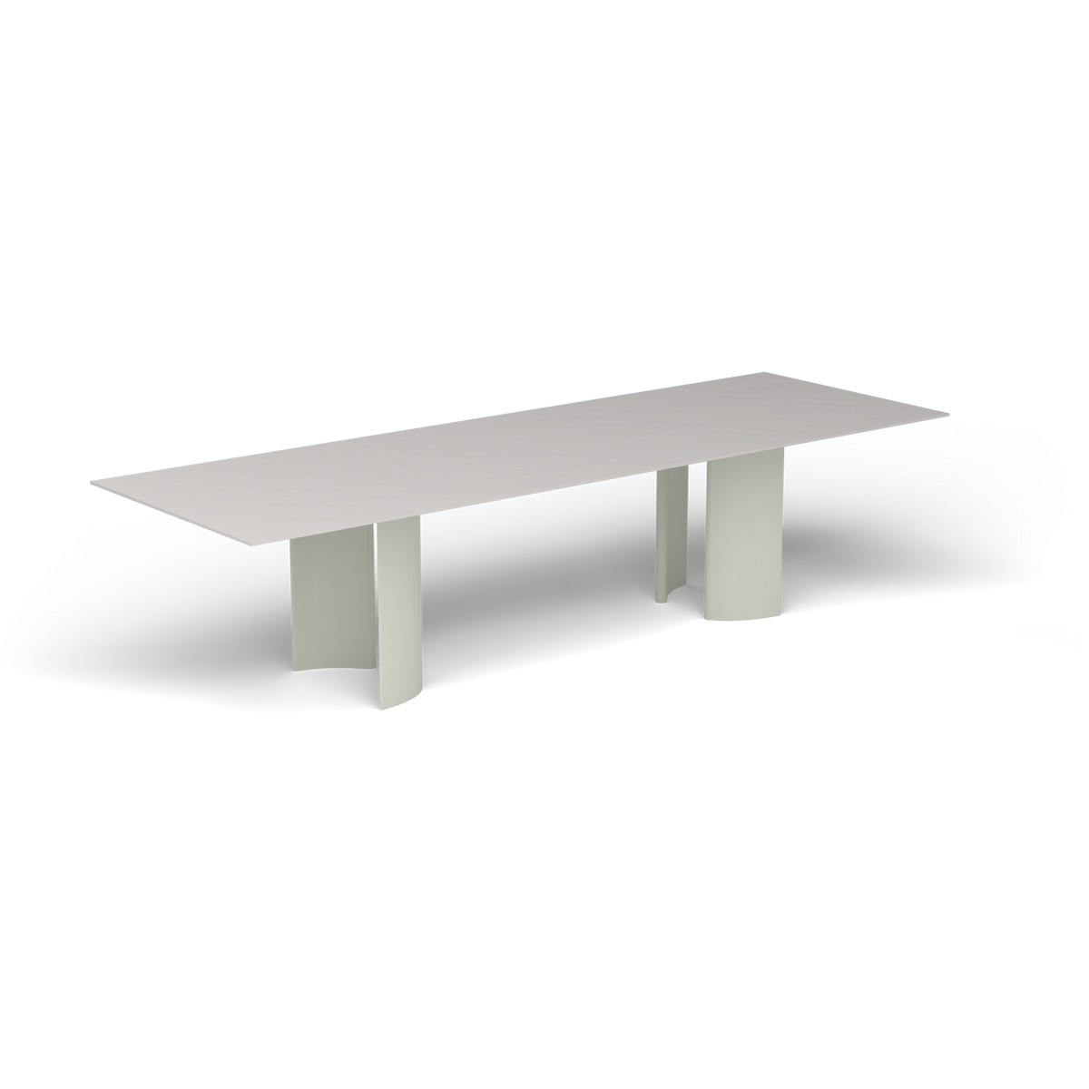 Naca Rechthoekige Eettafel, 300 × 100 × 72 cm, Powder Grey, Aluminium speckled Grey