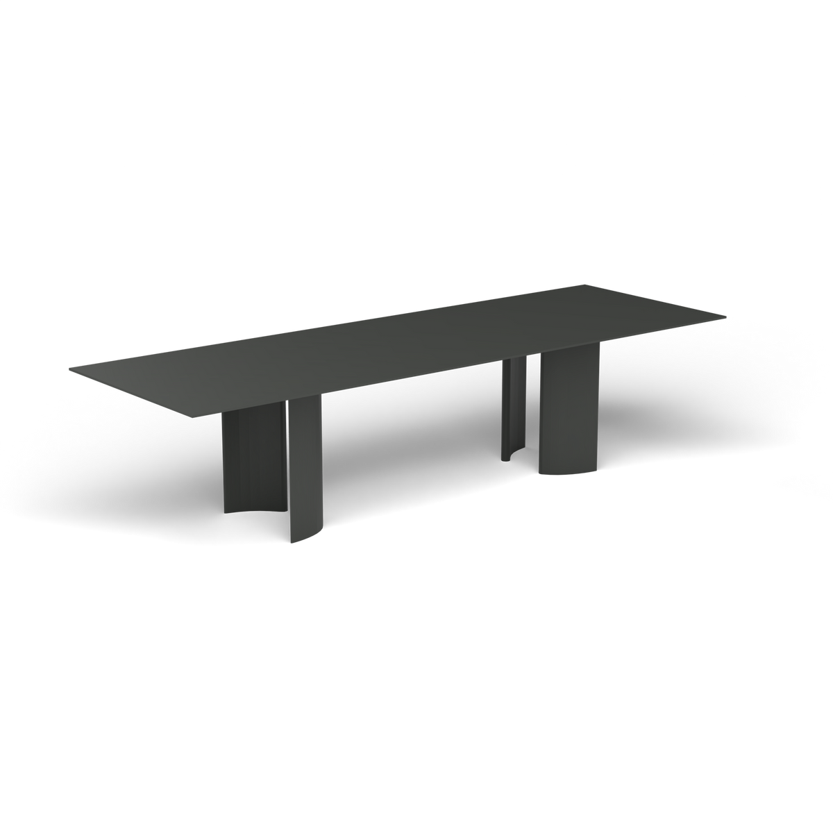 Naca Rechthoekige Eettafel, 300 × 100 × 72 cm, Metallic Grey, Gelakt aluminium (volgt onderstelkleur)