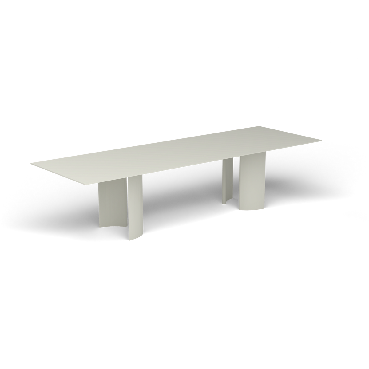 Naca Rechthoekige Eettafel, 300 × 100 × 72 cm, Powder Grey, Gelakt aluminium (volgt onderstelkleur)