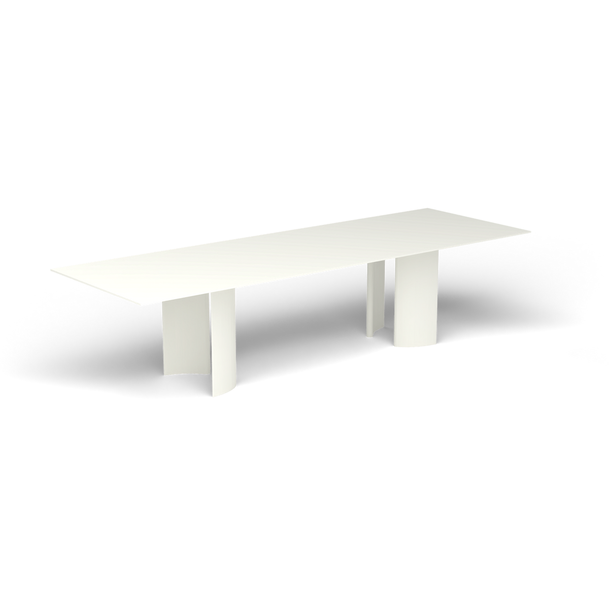 Naca Rechthoekige Eettafel, 300 × 100 × 72 cm, White, Gelakt aluminium (volgt onderstelkleur)