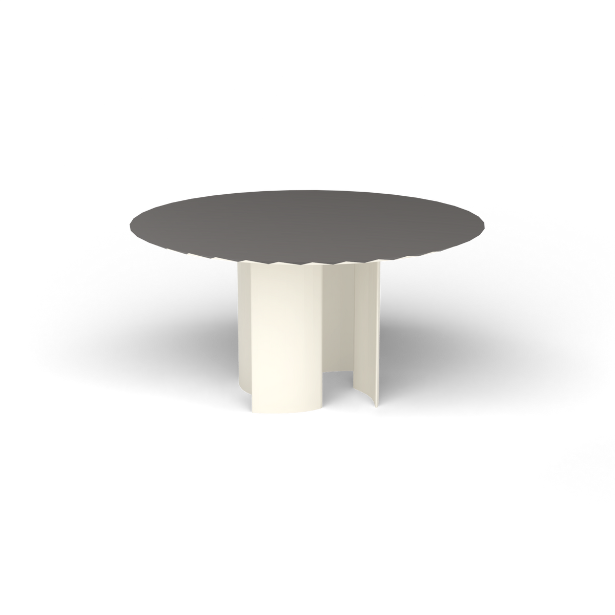 Naca Ronde Eettafel, Ø 138 × 72 cm, Antique White, Aluminium speckled Anthracite