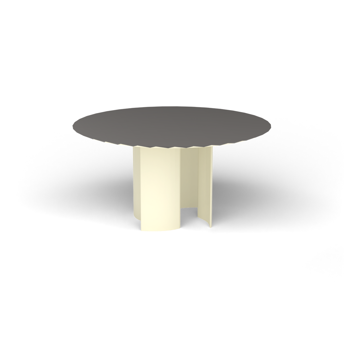 Naca Ronde Eettafel, Ø 138 × 72 cm, Butter White, Aluminium speckled Anthracite