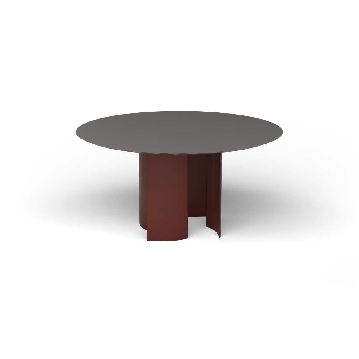Naca Ronde Eettafel, Ø 138 × 72 cm, Chestnut Brown, Aluminium speckled Anthracite
