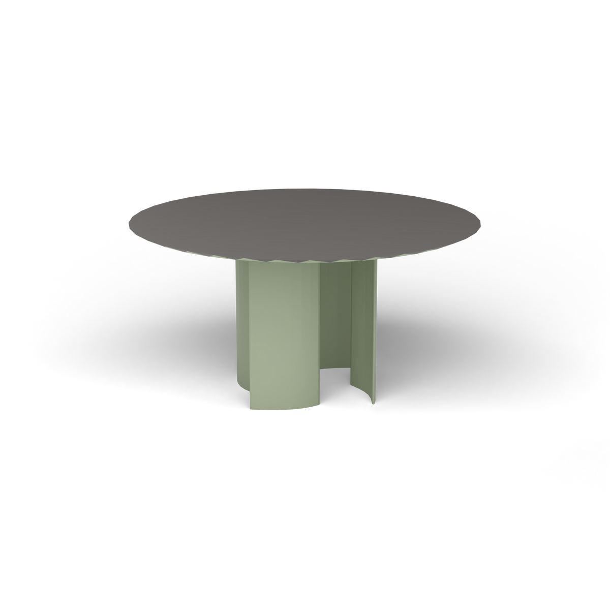 Naca Ronde Eettafel, Ø 138 × 72 cm, Green Tea, Aluminium speckled Anthracite
