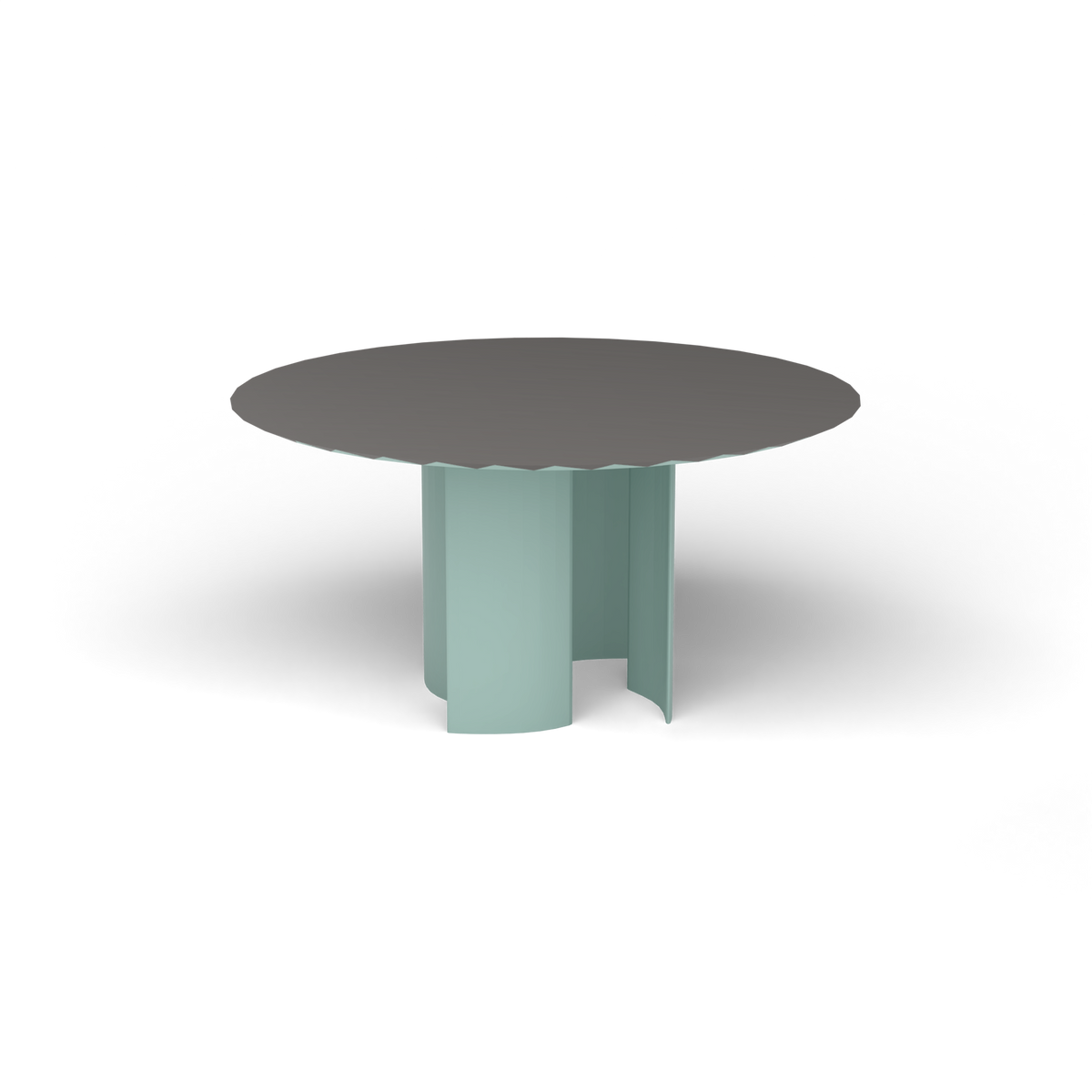 Naca Ronde Eettafel, Ø 138 × 72 cm, Light Blue, Aluminium speckled Anthracite