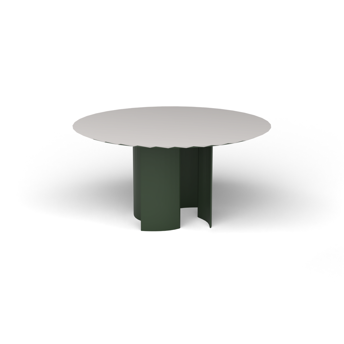 Naca Ronde Eettafel, Ø 138 × 72 cm, Bottle Green, Aluminium speckled Grey