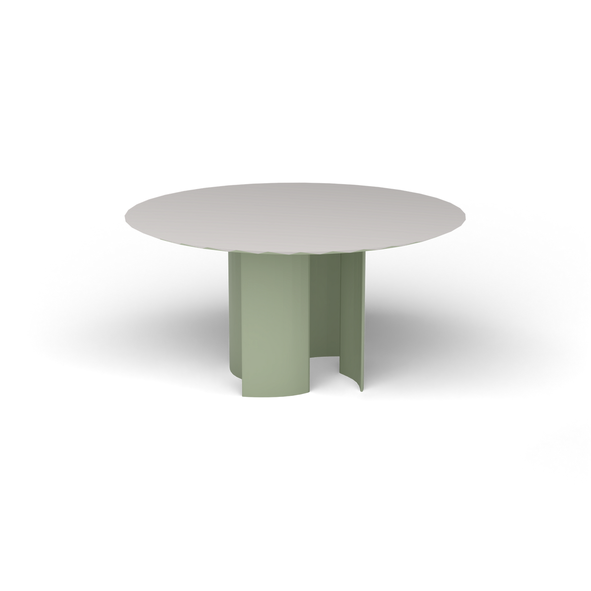 Naca Ronde Eettafel, Ø 138 × 72 cm, Green Tea, Aluminium speckled Grey