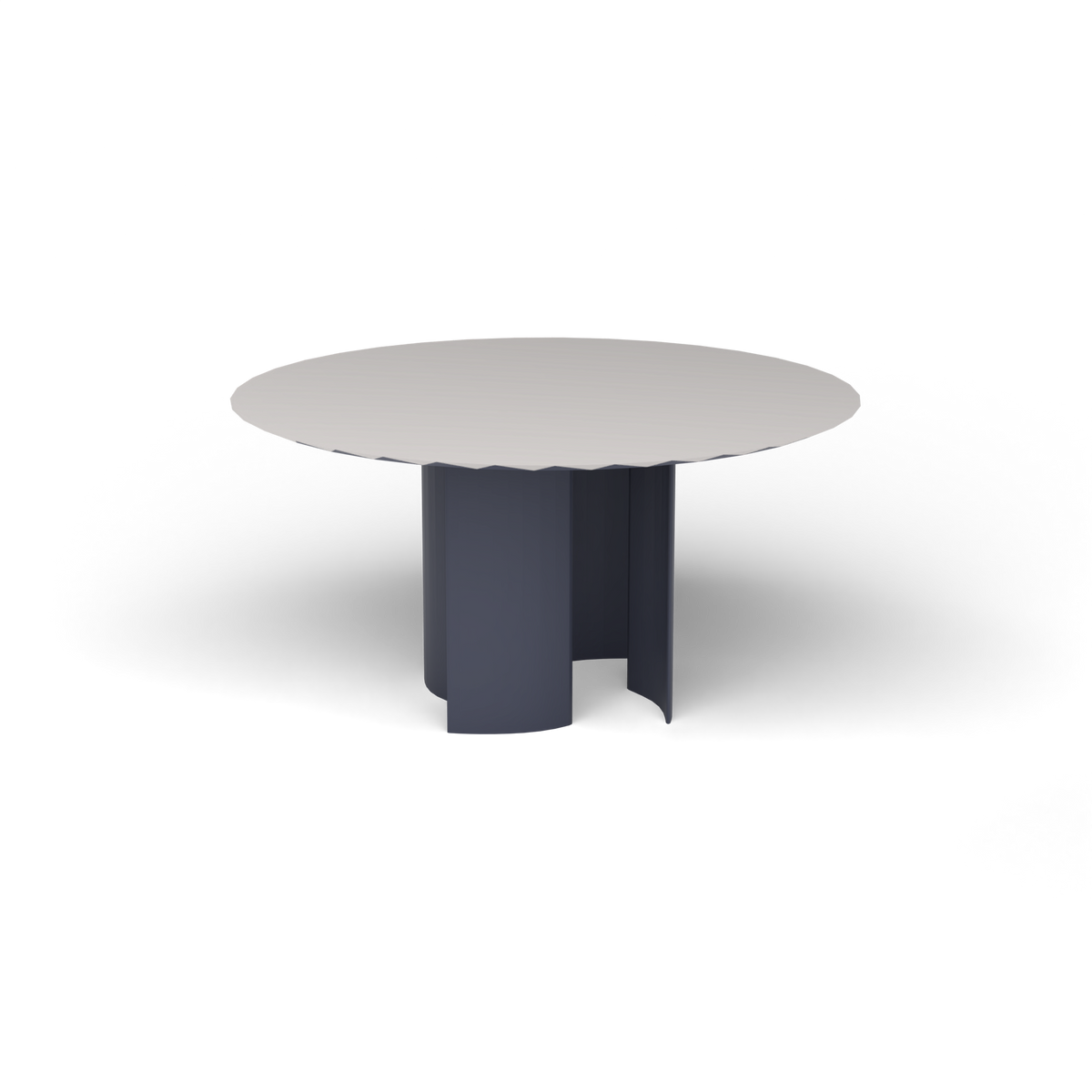Naca Ronde Eettafel, Ø 138 × 72 cm, Grey Blue, Aluminium speckled Grey