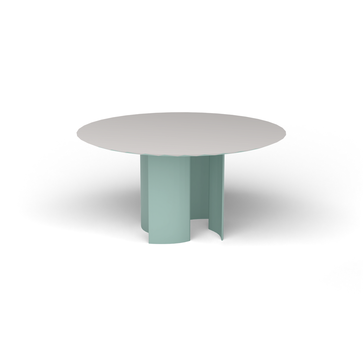 Naca Ronde Eettafel, Ø 138 × 72 cm, Light Blue, Aluminium speckled Grey