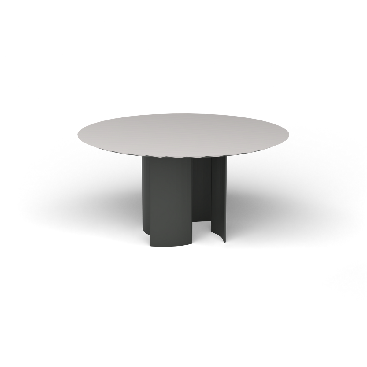 Naca Ronde Eettafel, Ø 138 × 72 cm, Metallic Grey, Aluminium speckled Grey