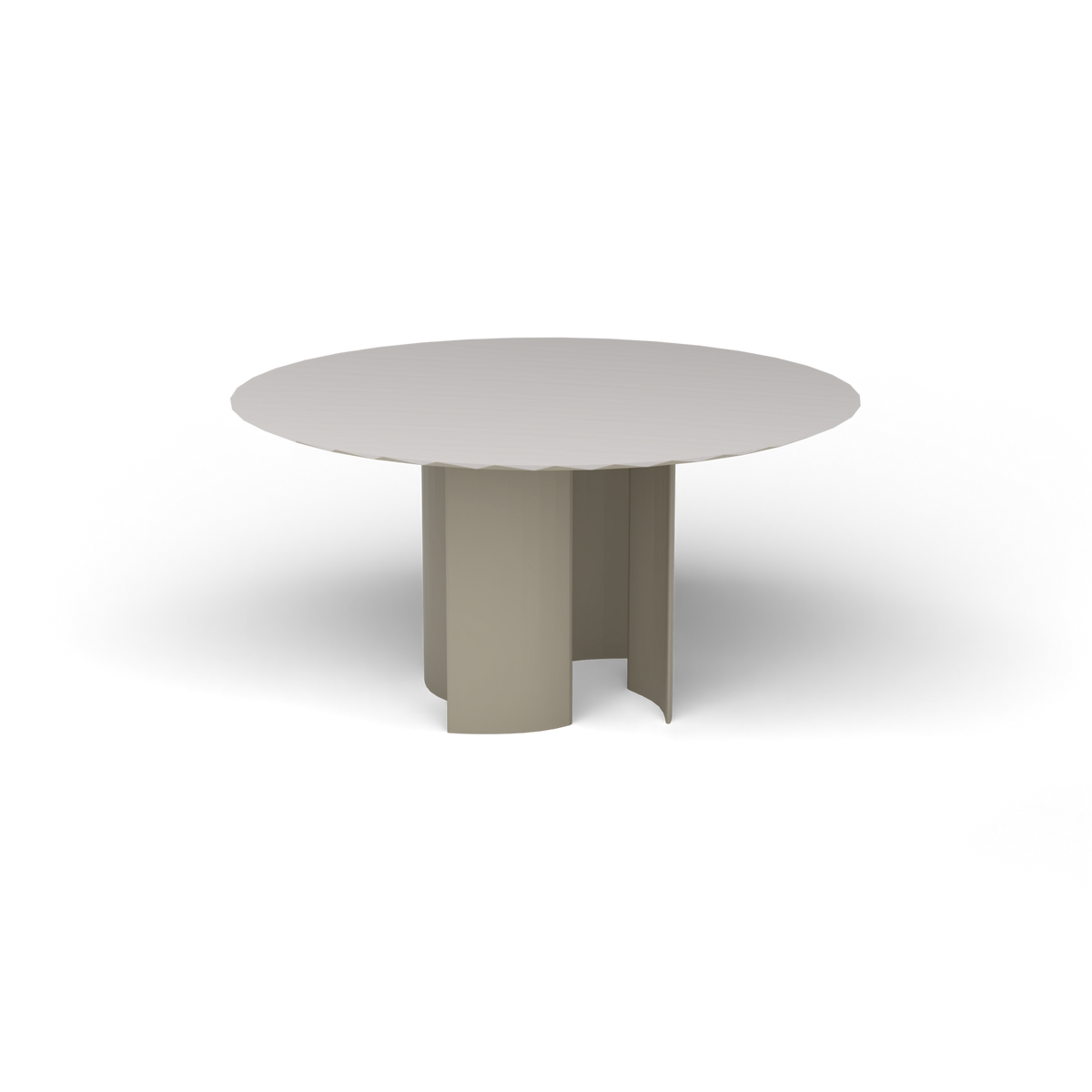 Naca Ronde Eettafel, Ø 138 × 72 cm, Pearly Gold, Aluminium speckled Grey