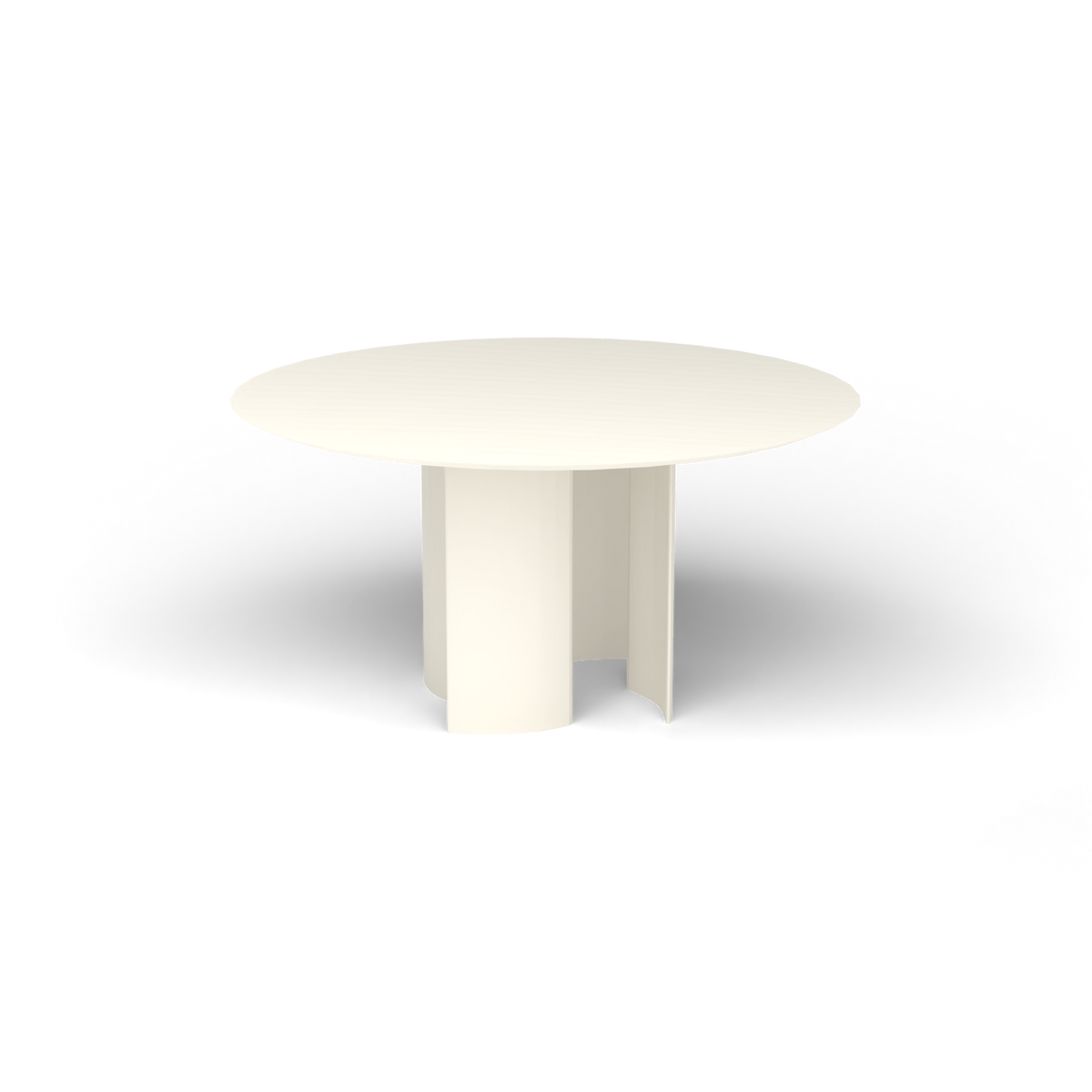 Naca Ronde Eettafel, Ø 138 × 72 cm, Antique White, Gelakt aluminium (volgt onderstelkleur)
