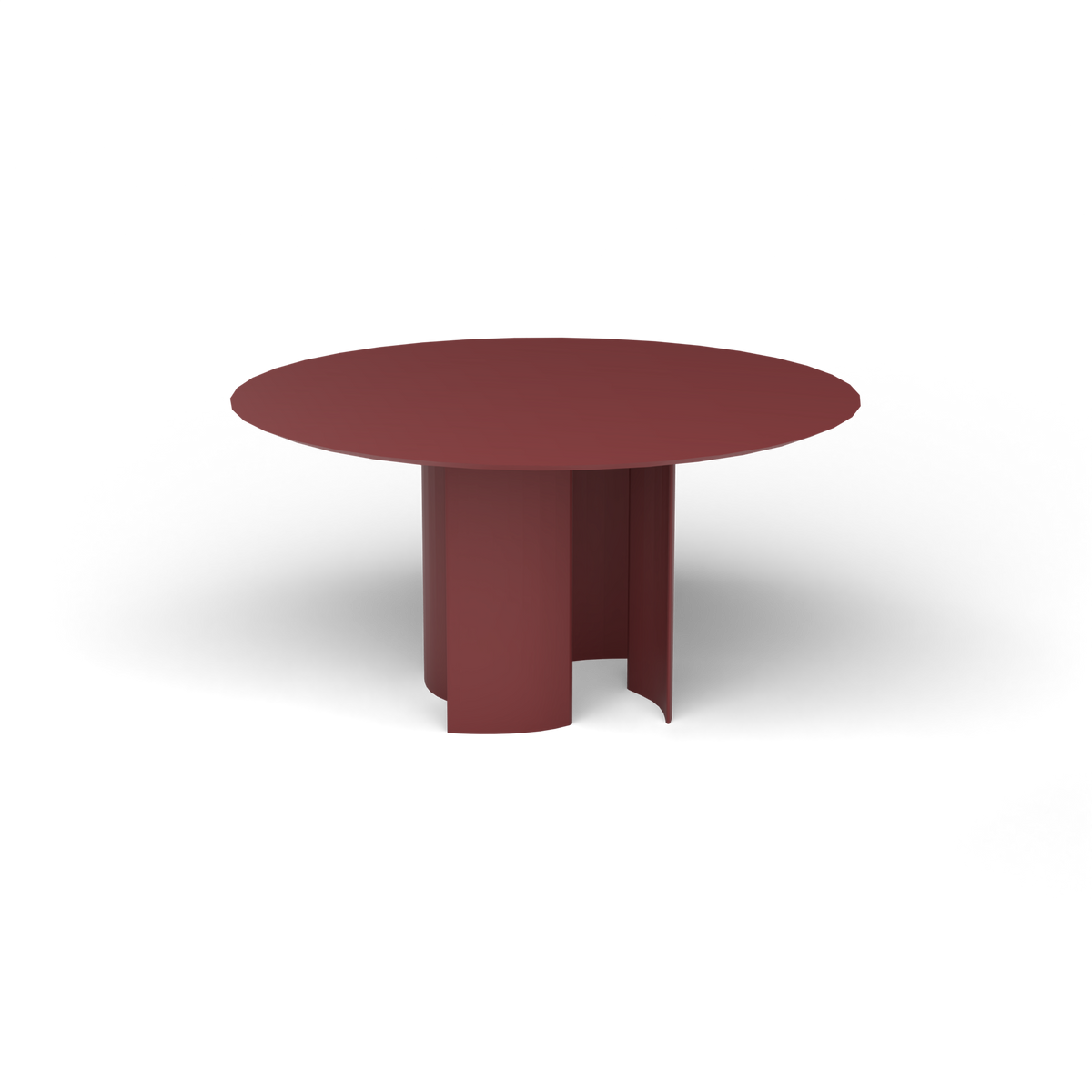 Naca Ronde Eettafel, Ø 138 × 72 cm, Autumn Red, Gelakt aluminium (volgt onderstelkleur)