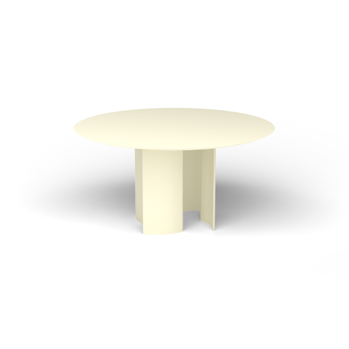 Naca Ronde Eettafel, Ø 138 × 72 cm, Butter White, Gelakt aluminium (volgt onderstelkleur)
