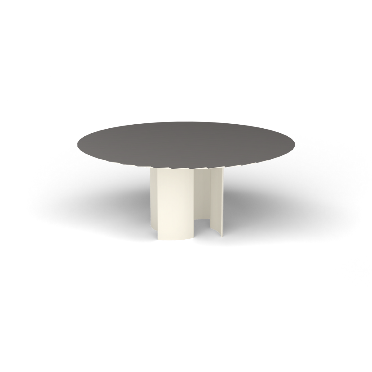 Naca Ronde Eettafel, Ø 165 × 72 cm, Antique White, Aluminium speckled Anthracite