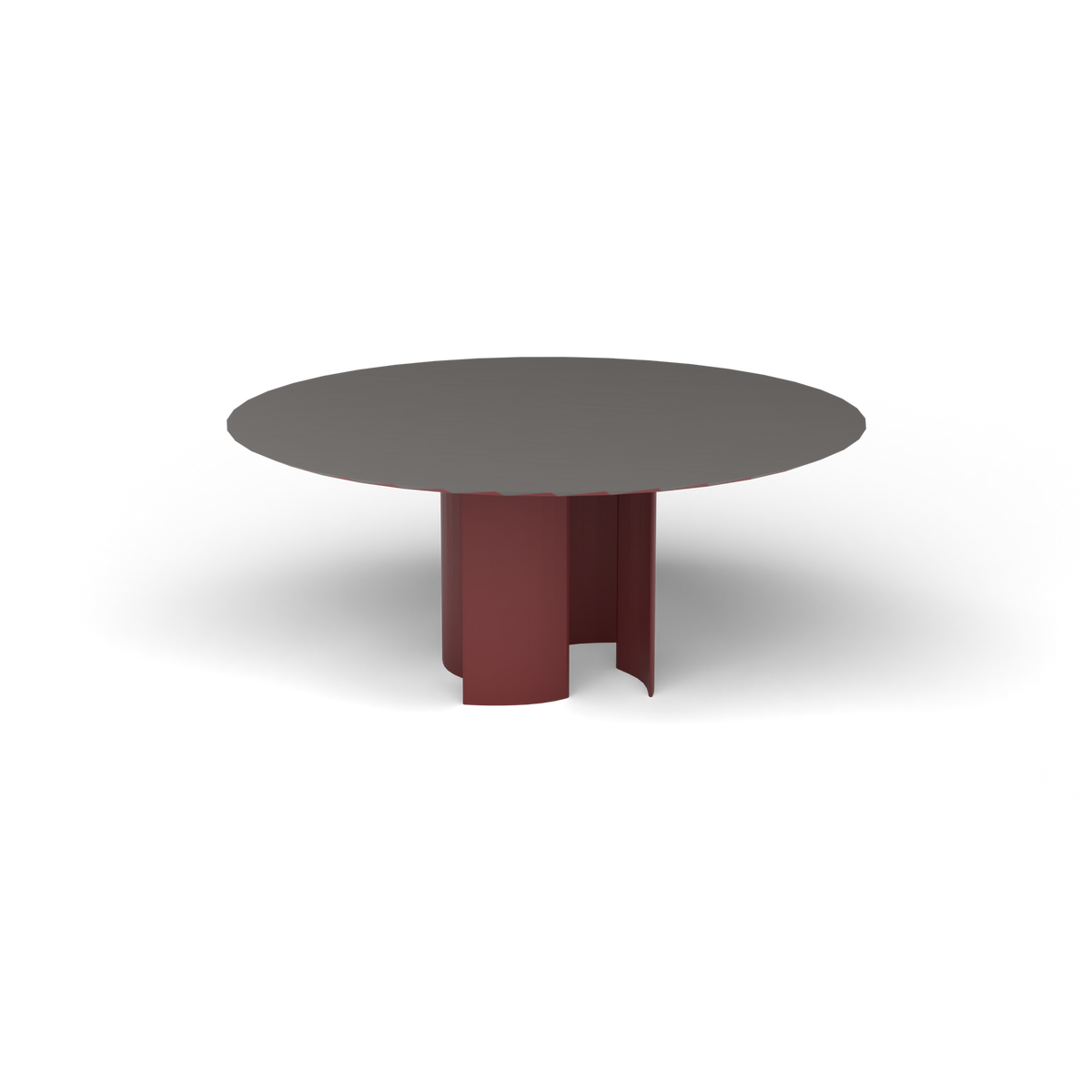 Naca Ronde Eettafel, Ø 165 × 72 cm, Autumn Red, Aluminium speckled Anthracite