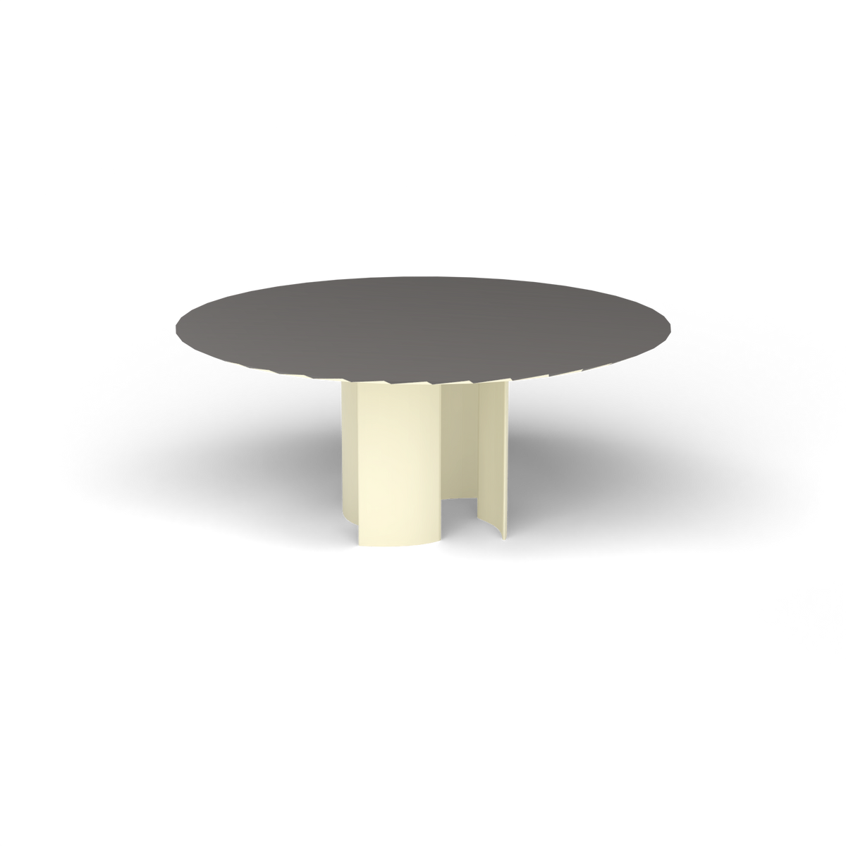 Naca Ronde Eettafel, Ø 165 × 72 cm, Butter White, Aluminium speckled Anthracite