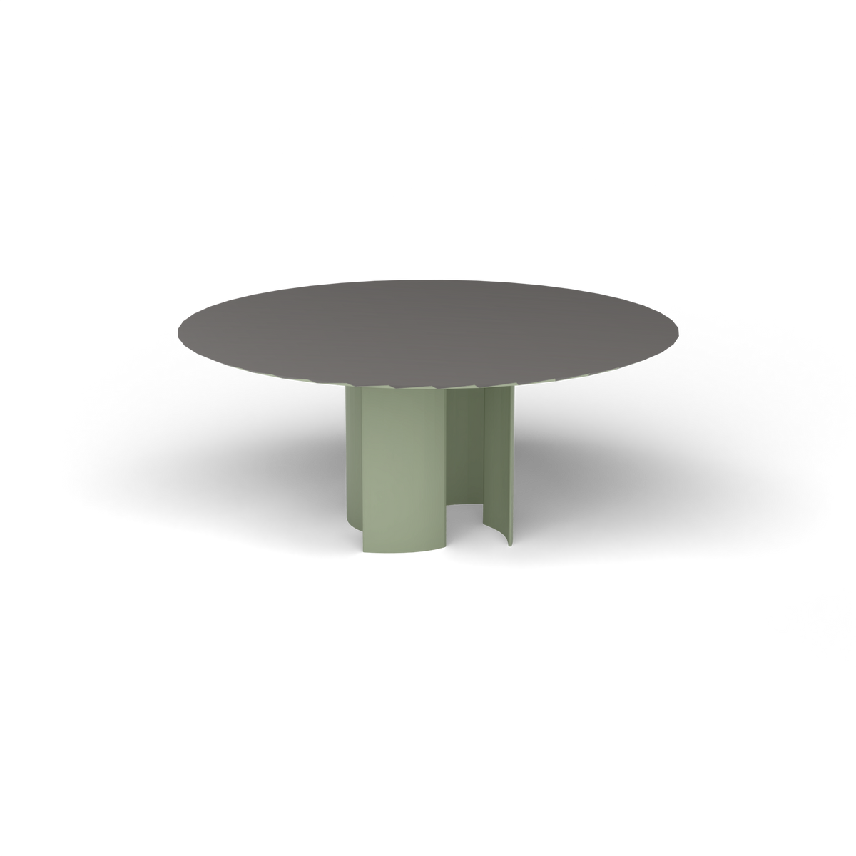 Naca Ronde Eettafel, Ø 165 × 72 cm, Green Tea, Aluminium speckled Anthracite