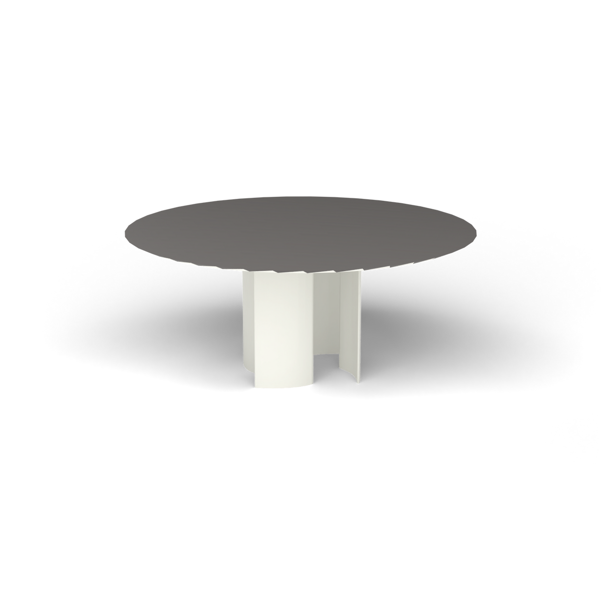 Naca Ronde Eettafel, Ø 165 × 72 cm, White, Aluminium speckled Anthracite