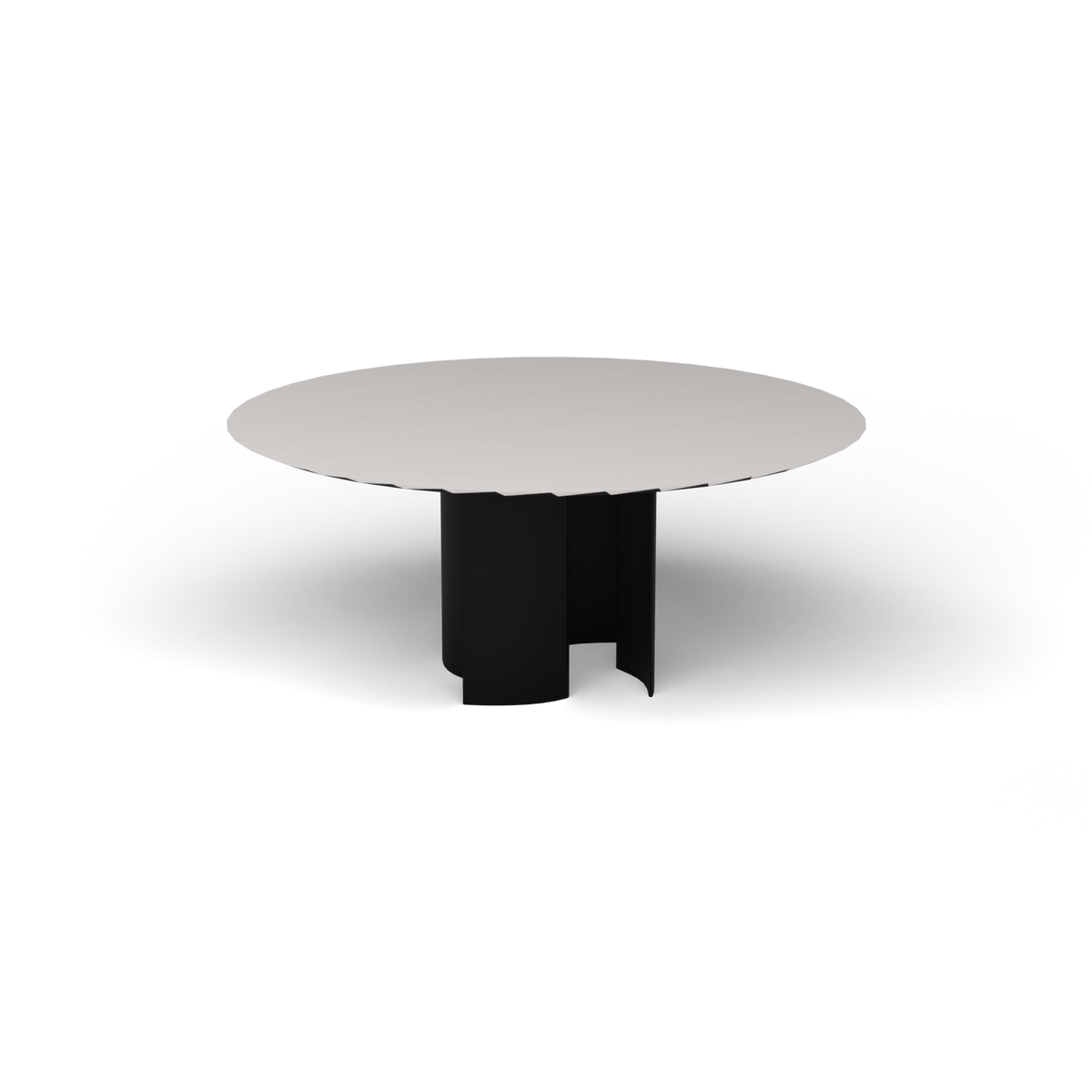 Naca Ronde Eettafel, Ø 165 × 72 cm, Black, Aluminium speckled Grey