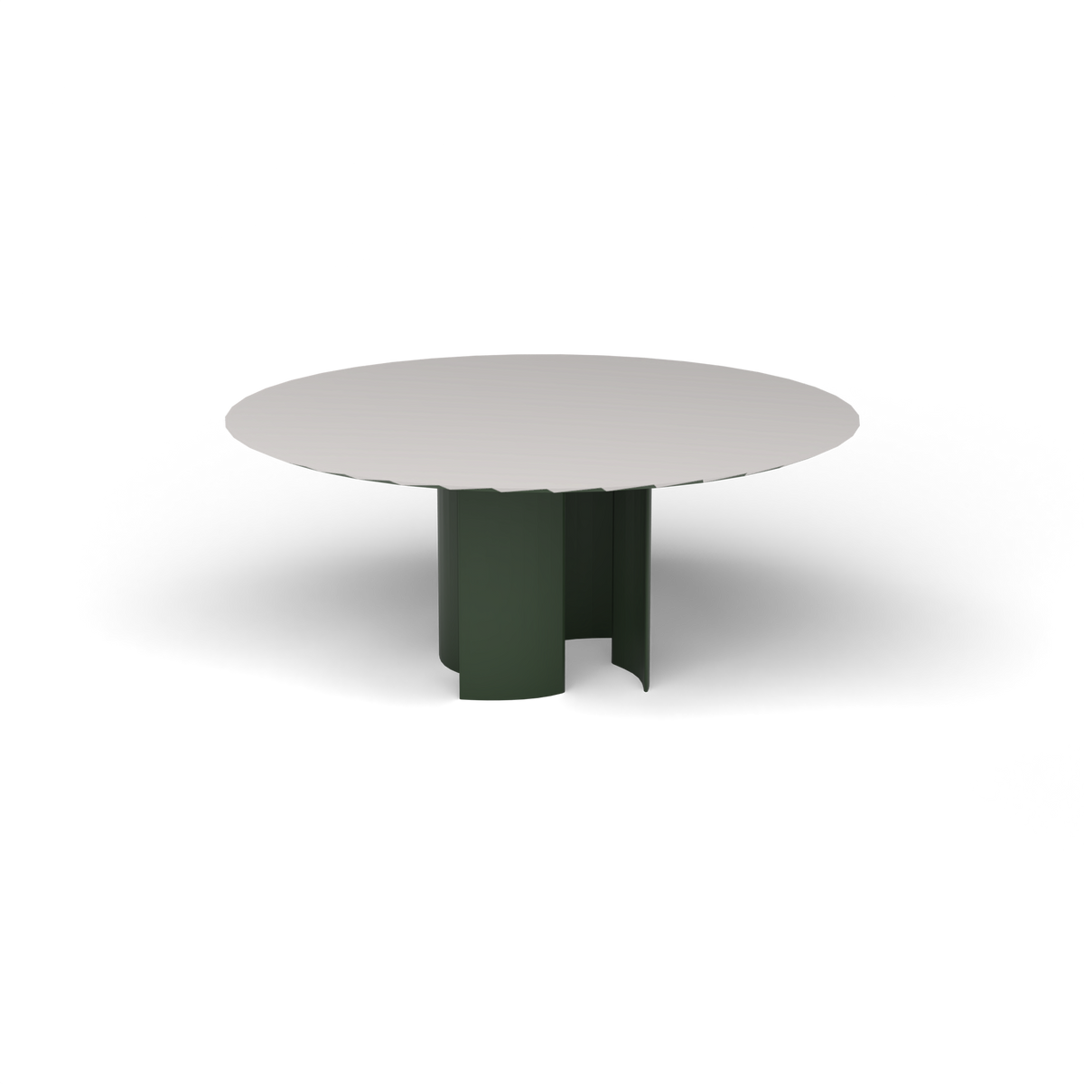Naca Ronde Eettafel, Ø 165 × 72 cm, Bottle Green, Aluminium speckled Grey