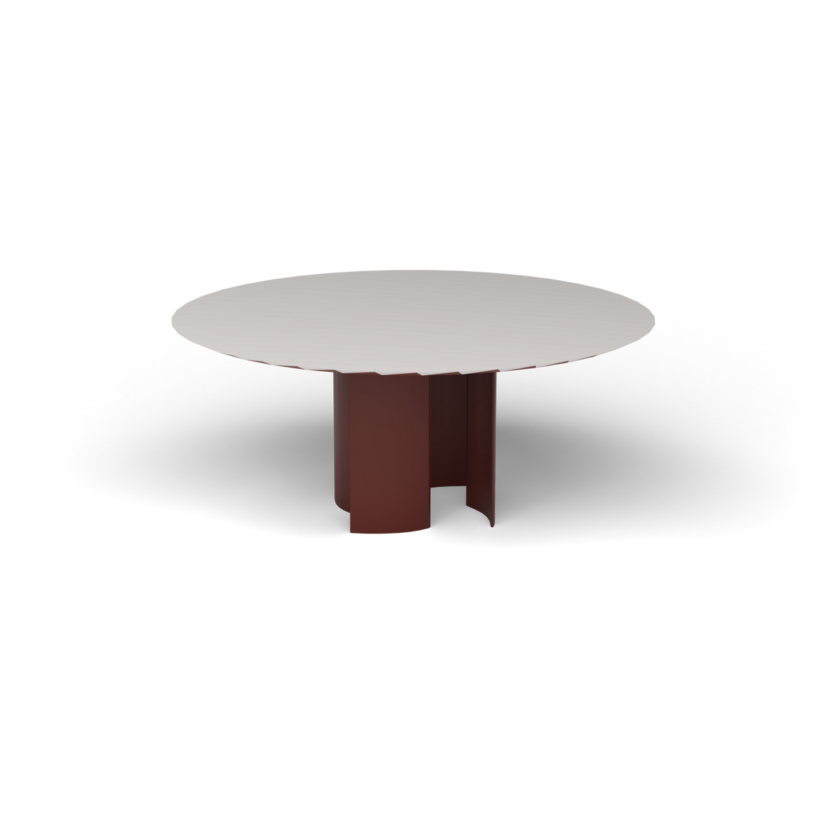 Naca Ronde Eettafel, Ø 165 × 72 cm, Chestnut Brown, Aluminium speckled Grey