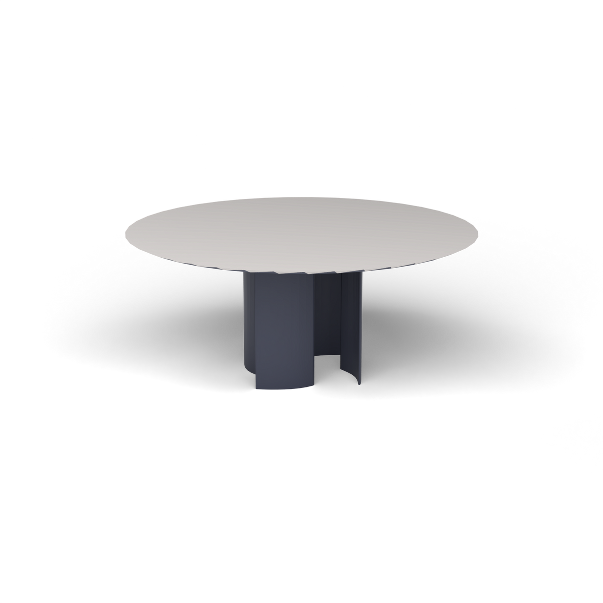 Naca Ronde Eettafel, Ø 165 × 72 cm, Grey Blue, Aluminium speckled Grey