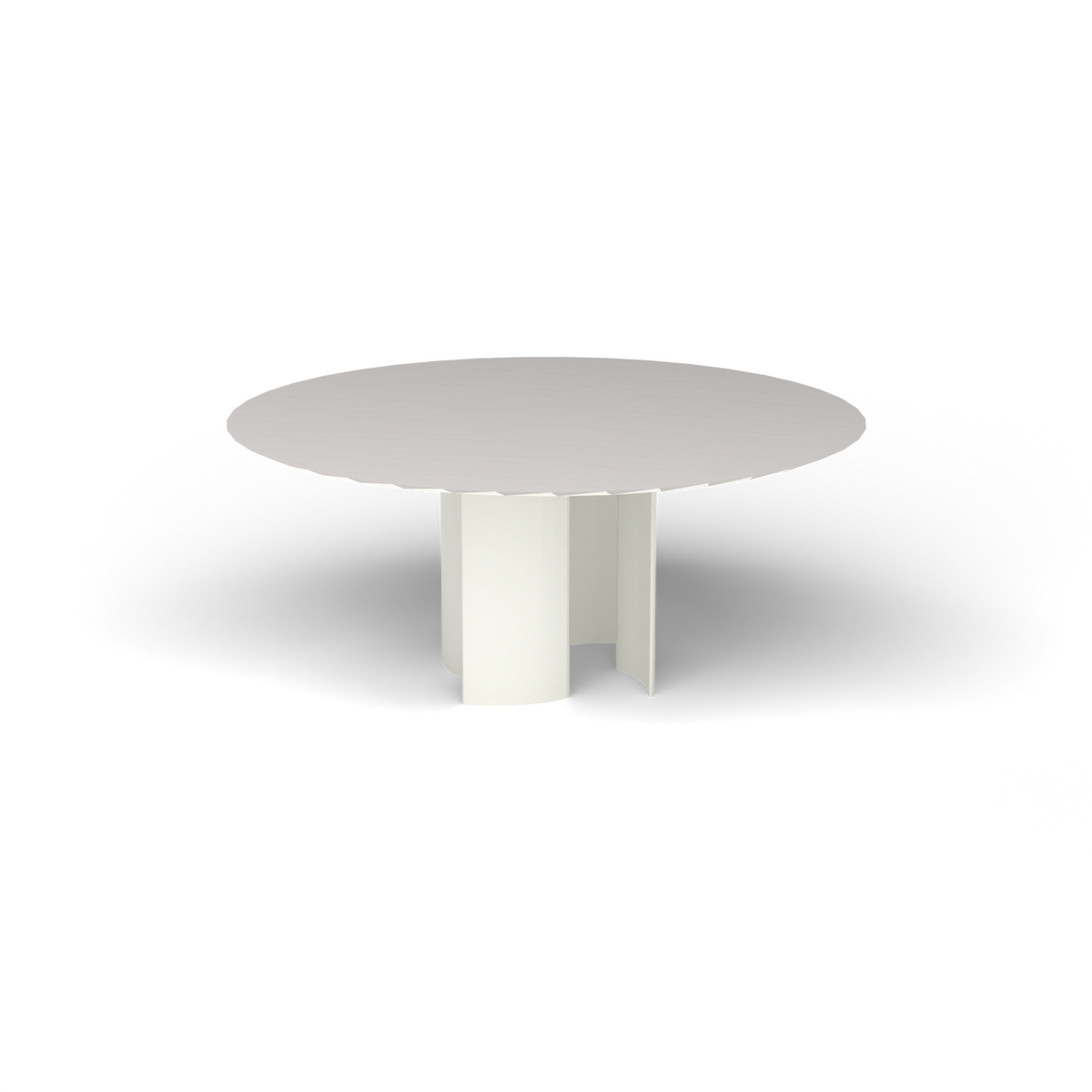 Naca Ronde Eettafel, Ø 165 × 72 cm, White, Aluminium speckled Grey
