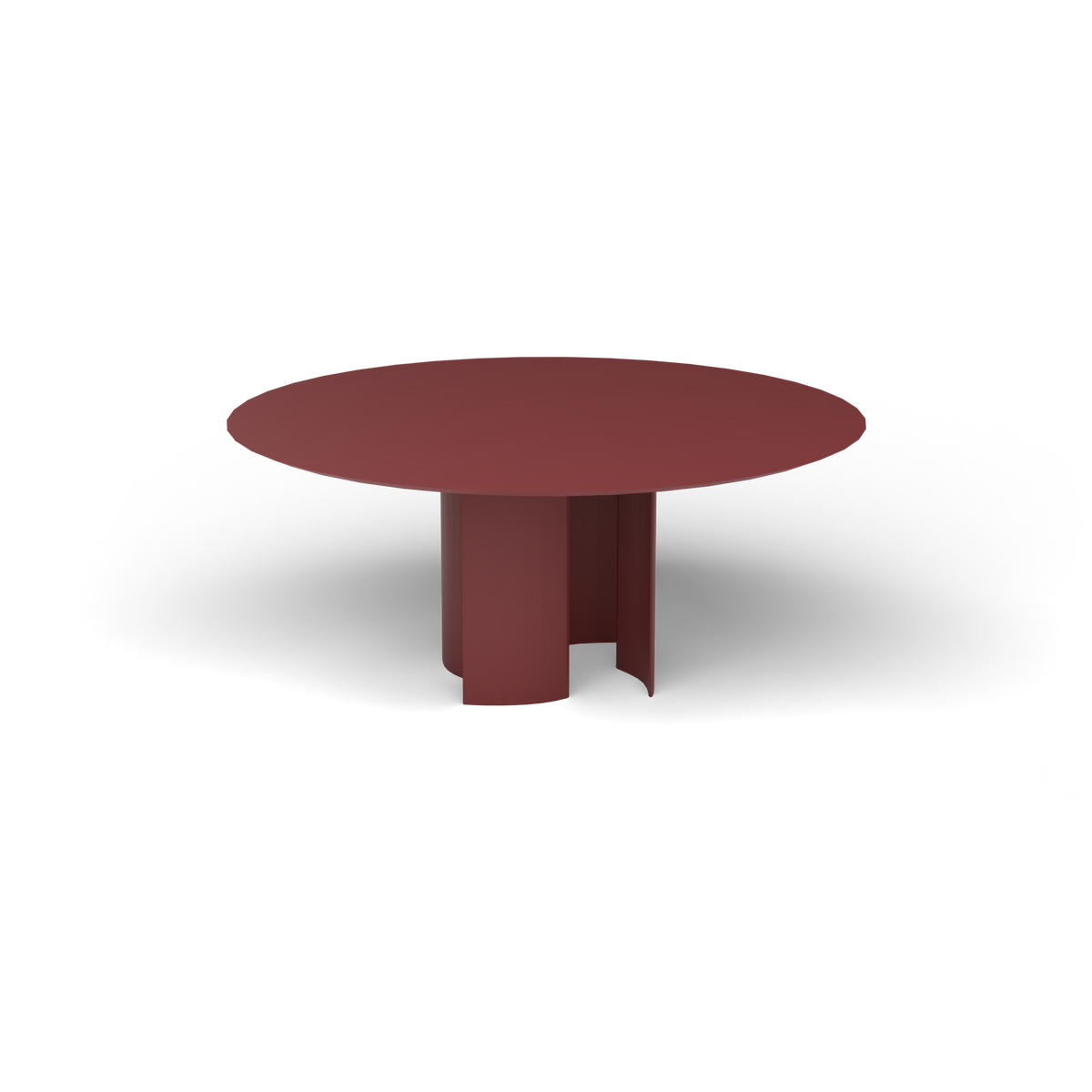 Naca Ronde Eettafel, Ø 165 × 72 cm, Autumn Red, Gelakt aluminium (volgt onderstelkleur)