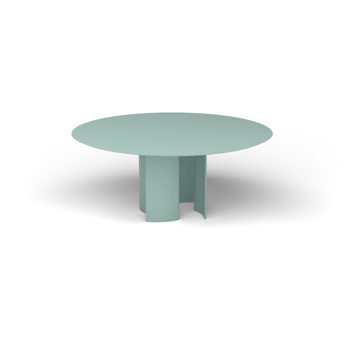 Naca Ronde Eettafel, Ø 165 × 72 cm, Light Blue, Gelakt aluminium (volgt onderstelkleur)
