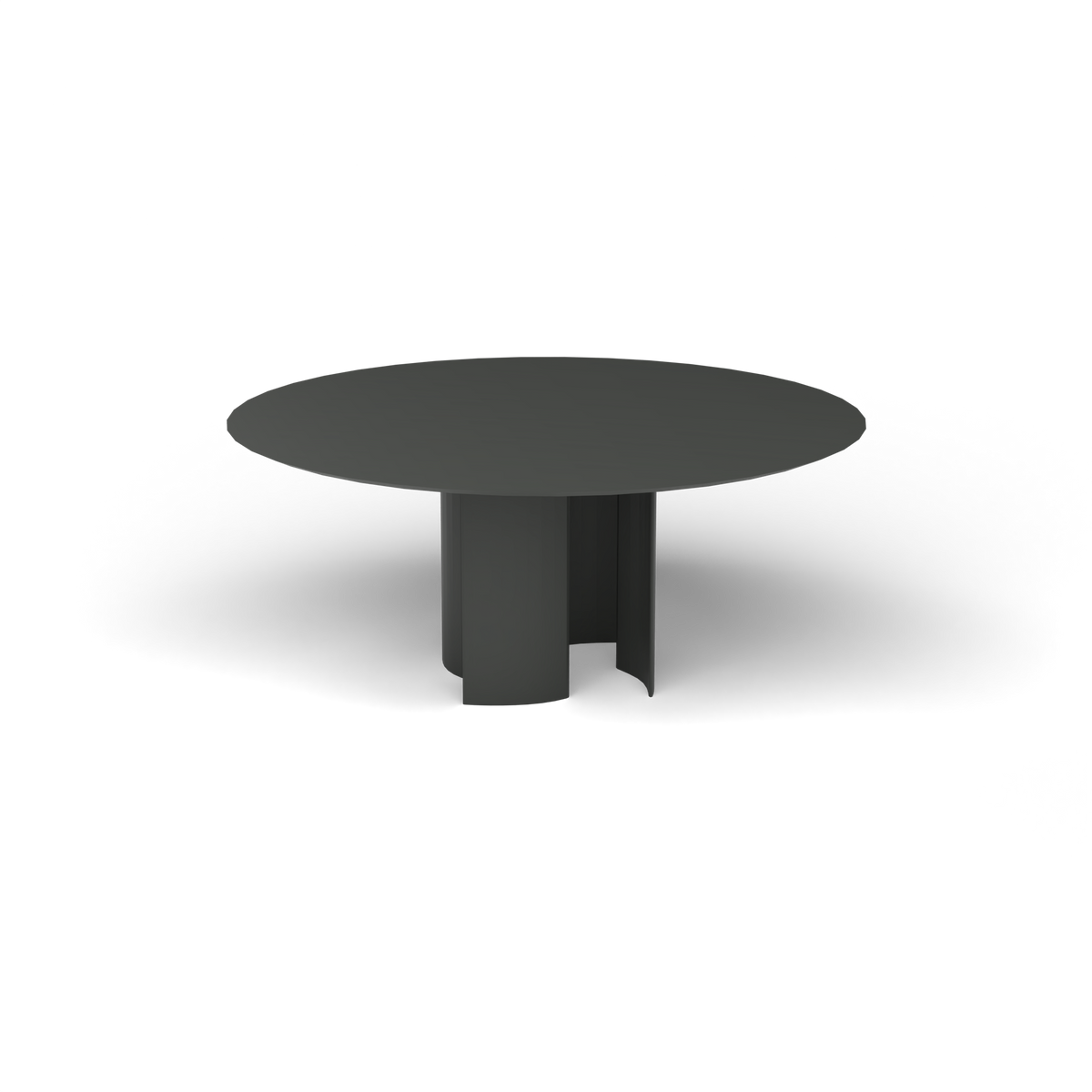 Naca Ronde Eettafel, Ø 165 × 72 cm, Metallic Grey, Gelakt aluminium (volgt onderstelkleur)