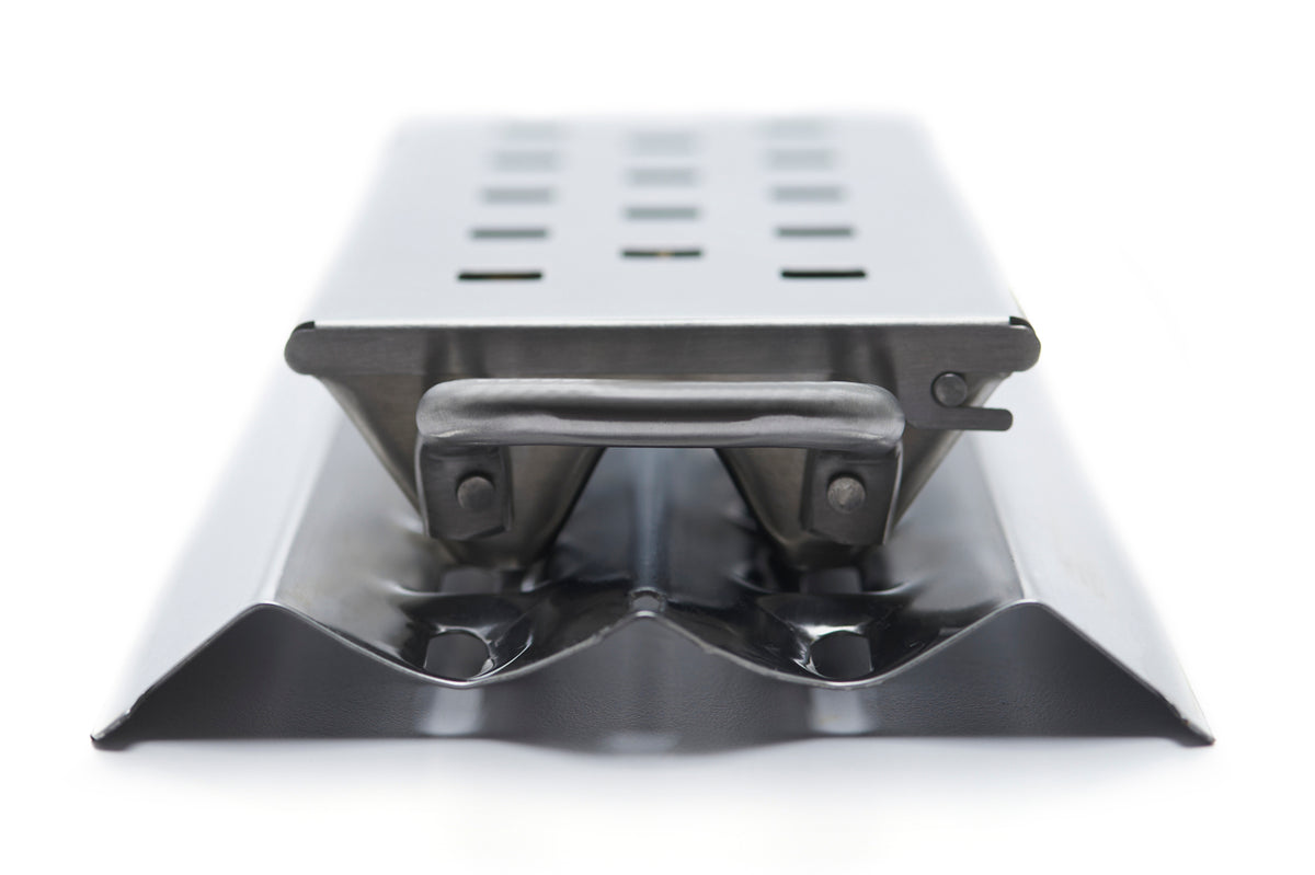 Stainless steel smoke box, adjustable