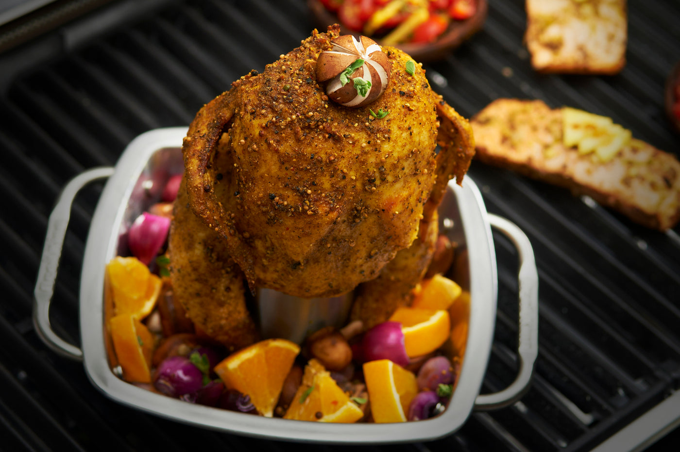 Chicken roaster with pan