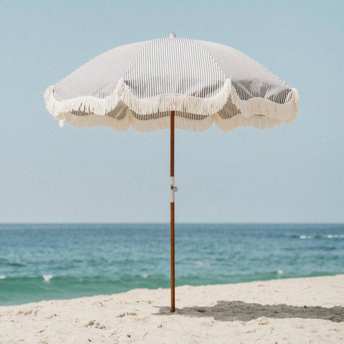 Lauren's Navy Stripe Premium Beach Umbrella