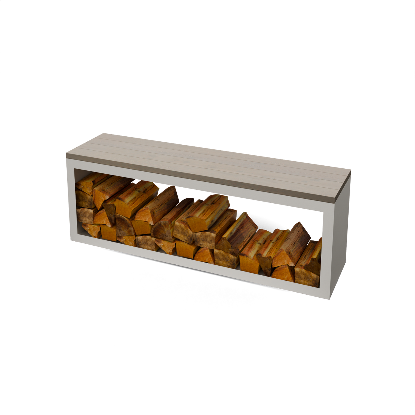 Egura houtopslag met zitbank met Padouk BeltzaHS1-9010