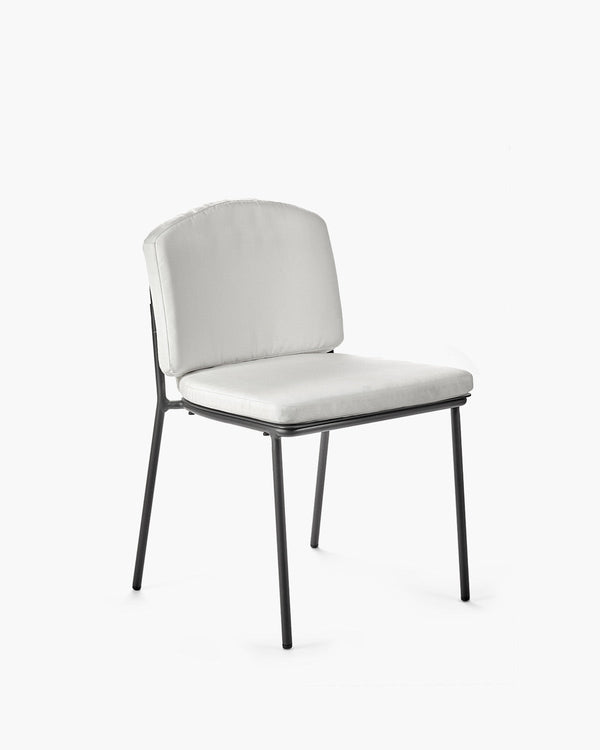 Chair Black + Cushion White Patio