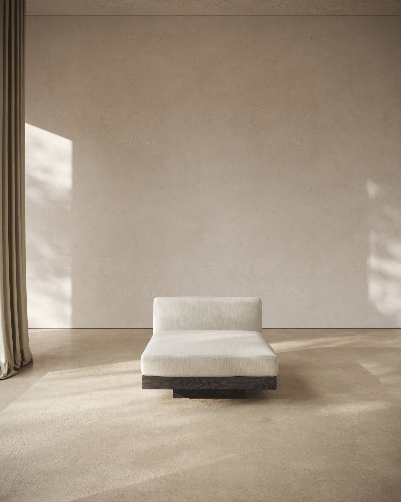 Bench 1-seater Indoor Beige Black Rudolph