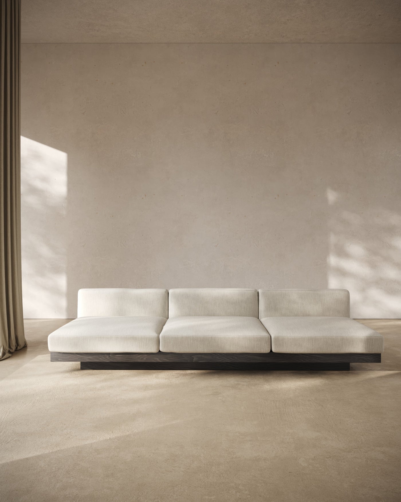 Banc 3 places Intérieur Beige Noir Rudolph