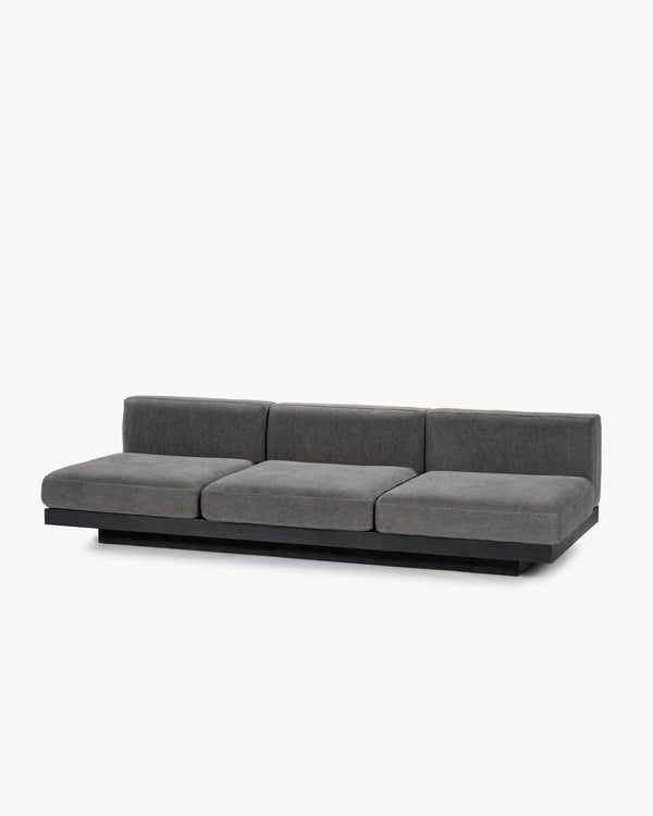 Bench 3-seat Indoor Smoke Black Rudolph