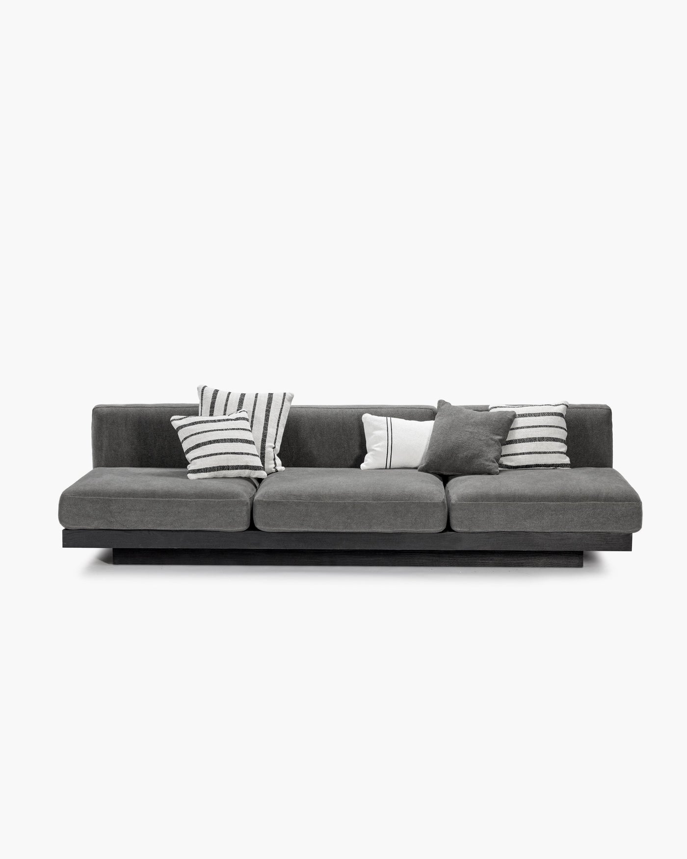 Bench 3-seater Indoor Smoke Black Rudolph