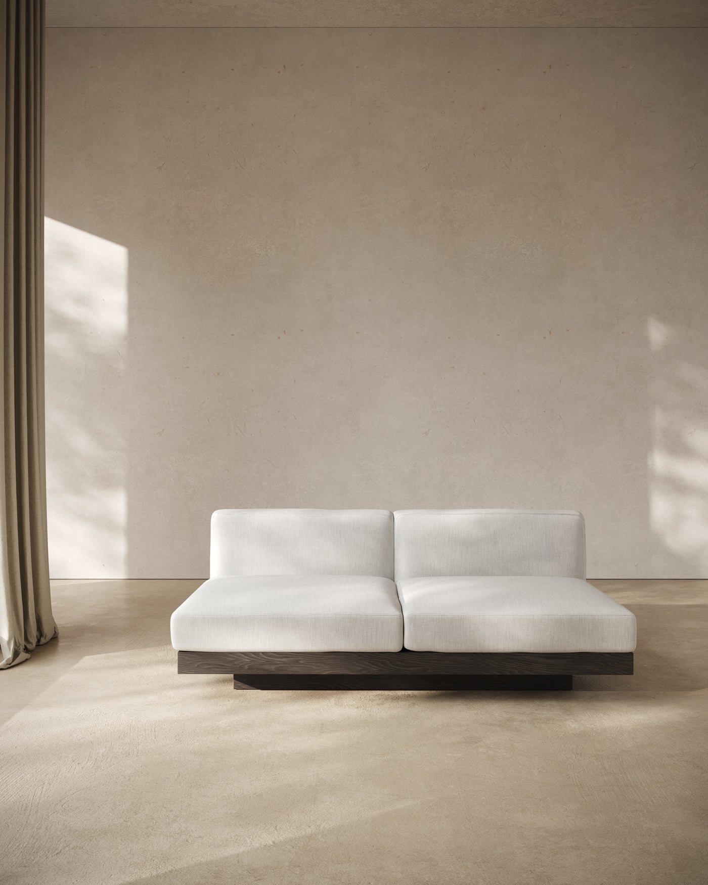 Bench 2-seater Indoor Off-white Black