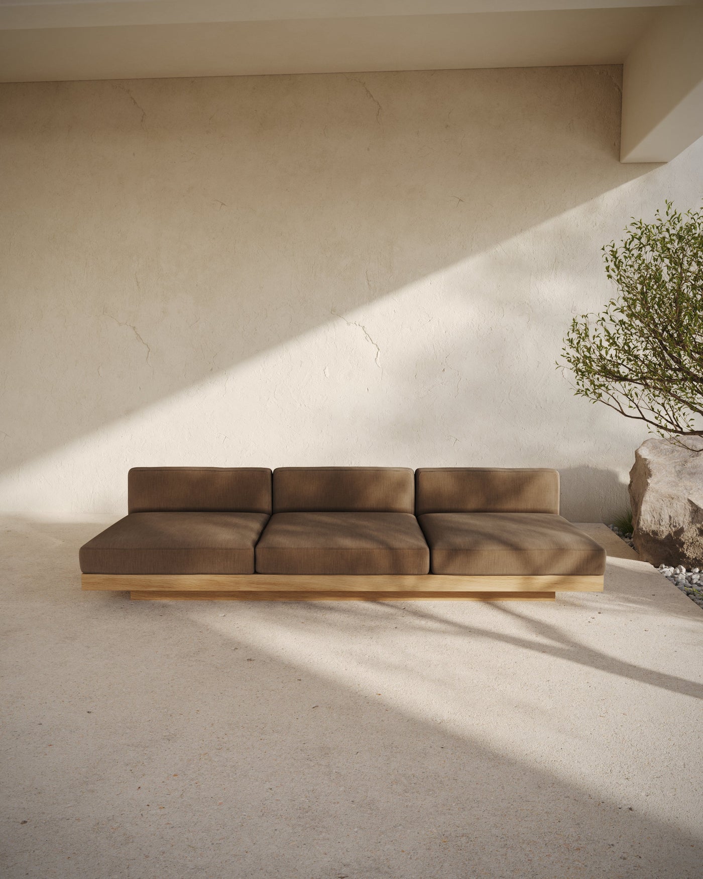 Bench 3-seater Outdoor Camel Rudolph