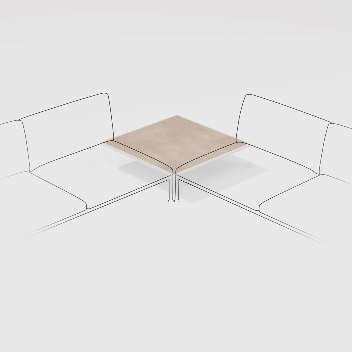 Roè Vierkante Hoeksalontafel