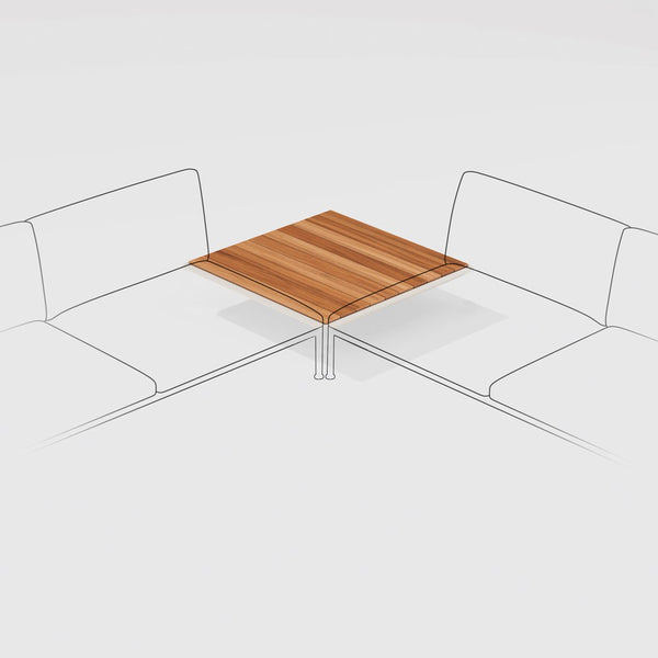 Roè Vierkante Hoeksalontafel Teak