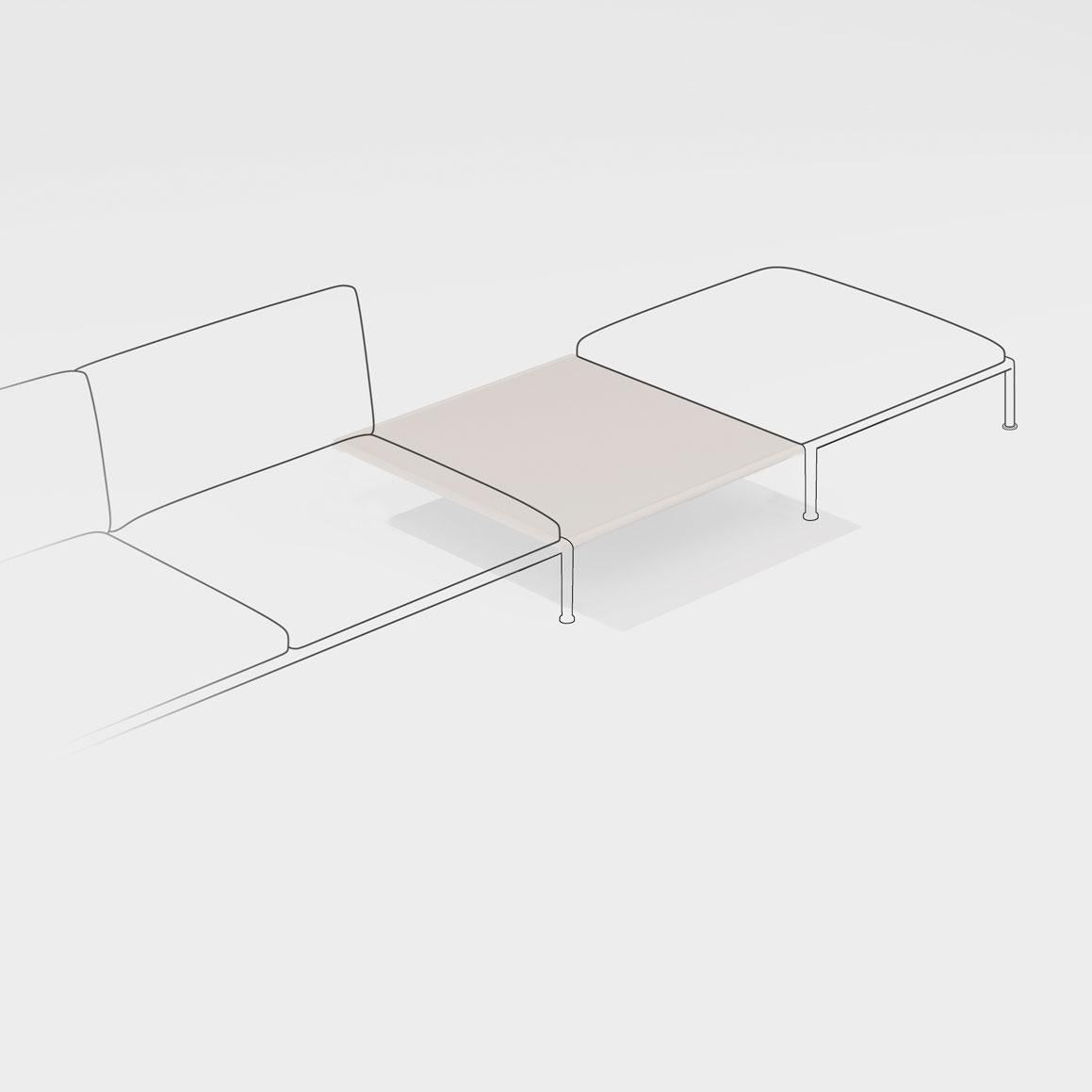 Low square center table without legs